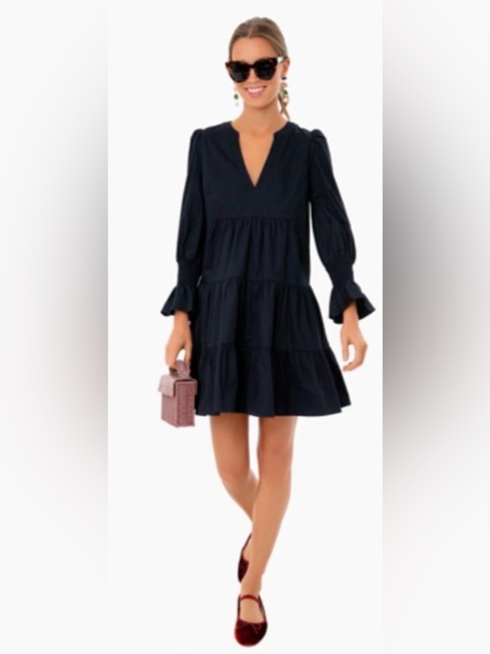 Pomander Place | NEW Navy Cotton Poplin Kenzo Mini Dress Size S
